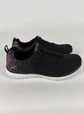 Skecher, Athletic/Slip-in Shoes, Black/Malti-Colored, Workout/gym Sneakers us6.5